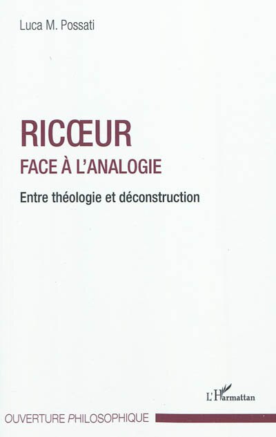Front cover_Ricoeur face &Agrave; l'analogie - entre th&eacute;ologie et d&eacute;constructio