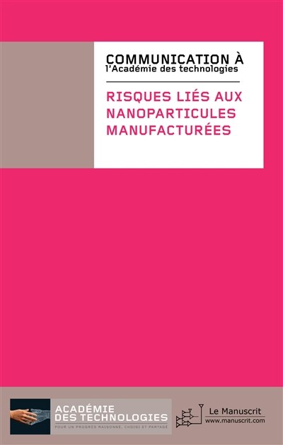 Front cover_Risques liés aux nanoparticules manufacturées