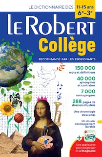 Couverture_Le Robert collège : le dictionnaire des 11-15 ans, 6e-3e