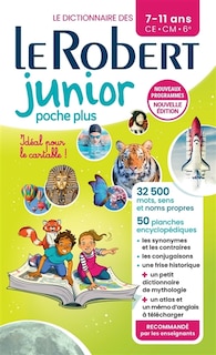Couverture_Le Robert junior poche plus : le dictionnaire des 7-11 ans, CE, CM, 6e : nouveaux programmes