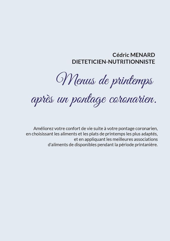 Couverture_Menus de printemps après un pontage coronarien.