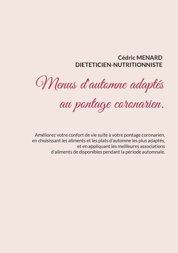 Front cover_Menus d'automne adaptés au pontage coronarien.