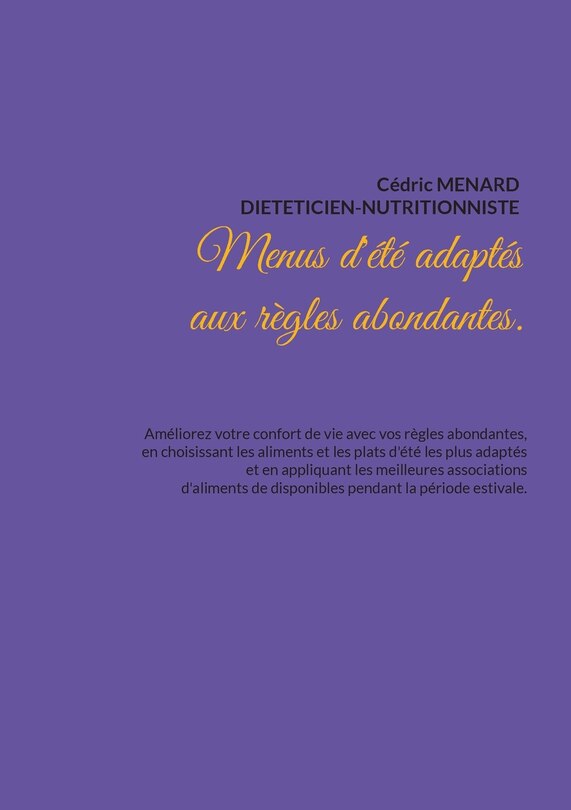 Front cover_Menus d'été adaptés aux règles abondantes.