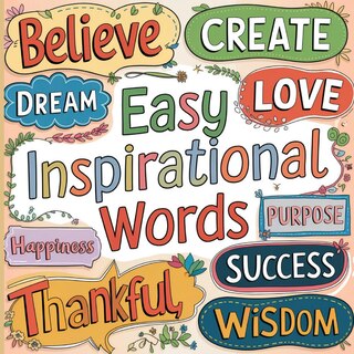 Front cover_Inspirational Words Easy Coloring Book