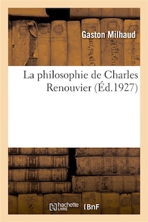 Front cover_La philosophie de Charles Renouvier