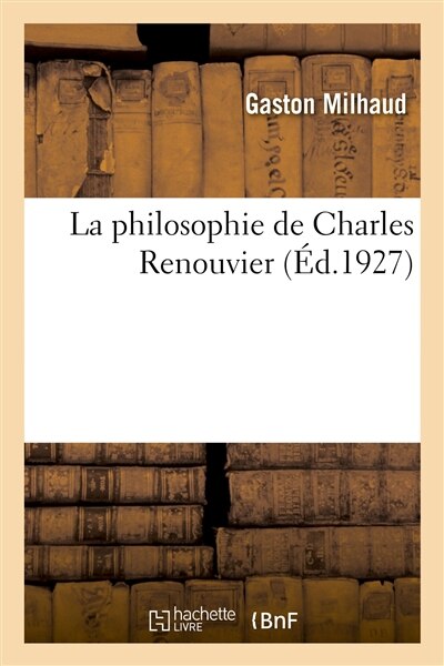 Front cover_La philosophie de Charles Renouvier