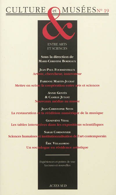 Couverture_Culture & musées, n°19. Entre arts et sciences