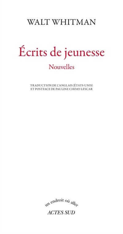 Front cover_Ecrits de jeunesse
