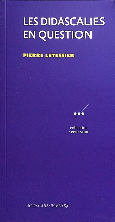 Front cover_Les didascalies en question