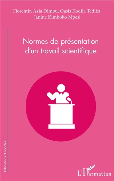 Front cover_Normes de présentation d'un travail scientifique