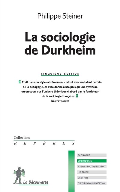 Front cover_La sociologie de Durkheim