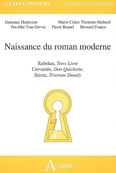 Front cover_Naissance du roman moderne