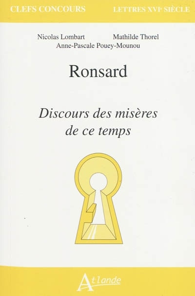 Front cover_Ronsard, Discours des misères de ce temps