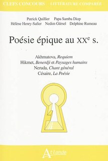 Front cover_Poésie épique au XXe siècle