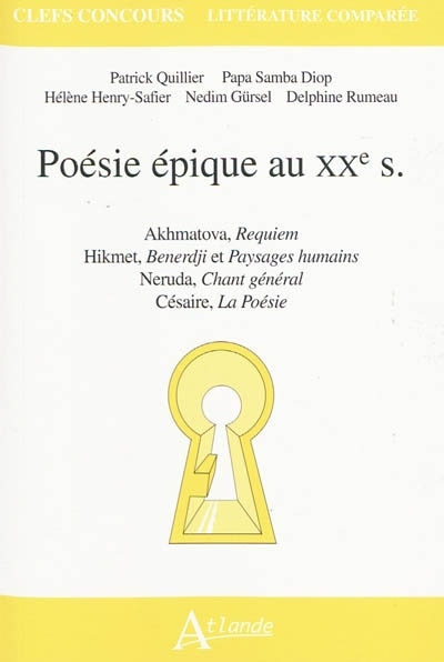 Front cover_Poésie épique au XXe siècle