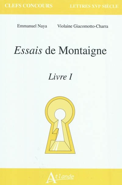 Front cover_Essais de Montaigne, Livre I