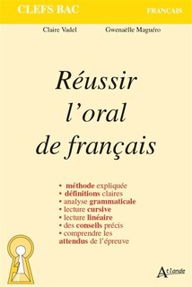 Front cover_Réussir l'oral de français