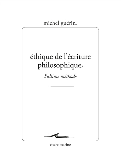 Couverture_Ethique de l'&eacute;criture philosophique