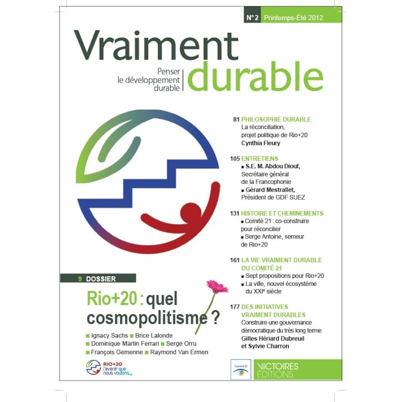 Couverture_Vraiment durable : penser le développement durable, n°2. Rio + 20 : quel cosmopolitisme ?
