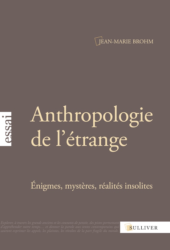Front cover_Anthropologie de l'étrange