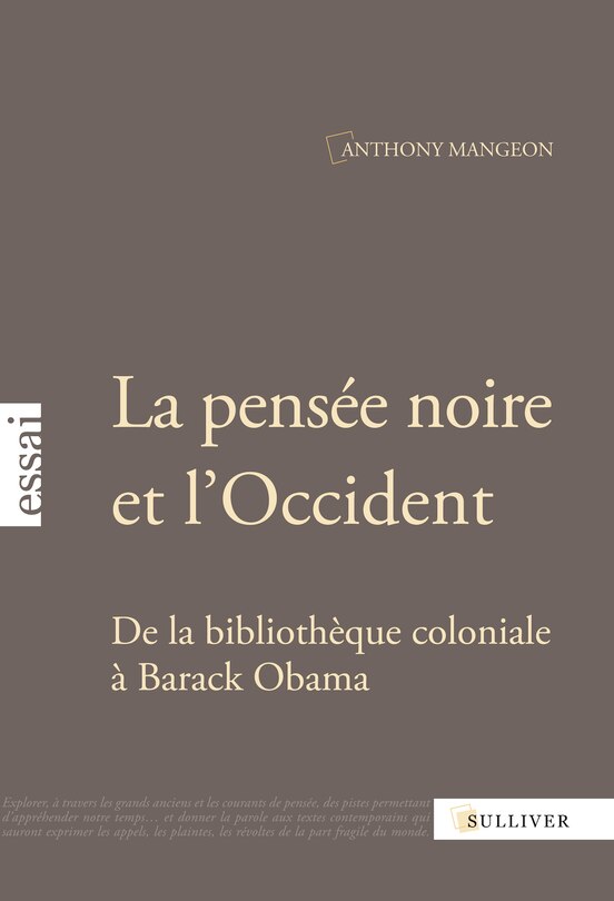 Front cover_La pensée noire et l'Occident