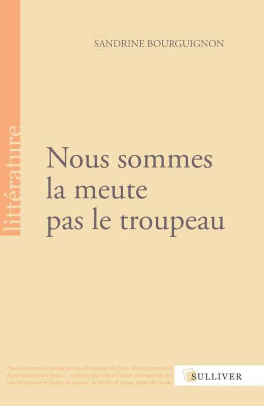 Front cover_Nous sommes la meute pas le troupeau
