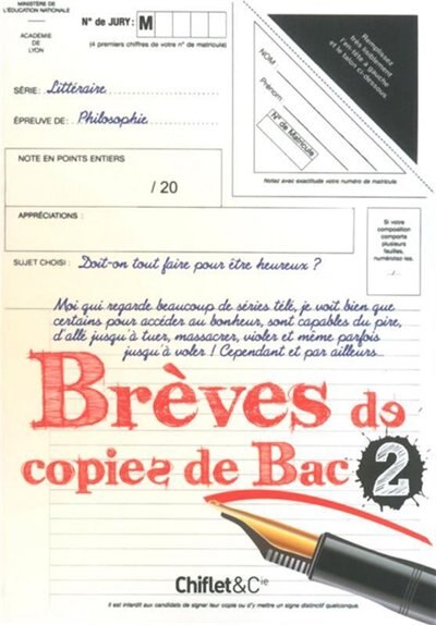 Front cover_Br&egrave;ves de copies de bac, Vol. 2