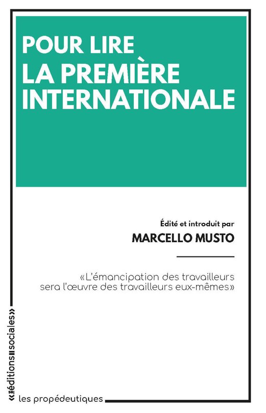Front cover_Pour Lire La Première Internationale