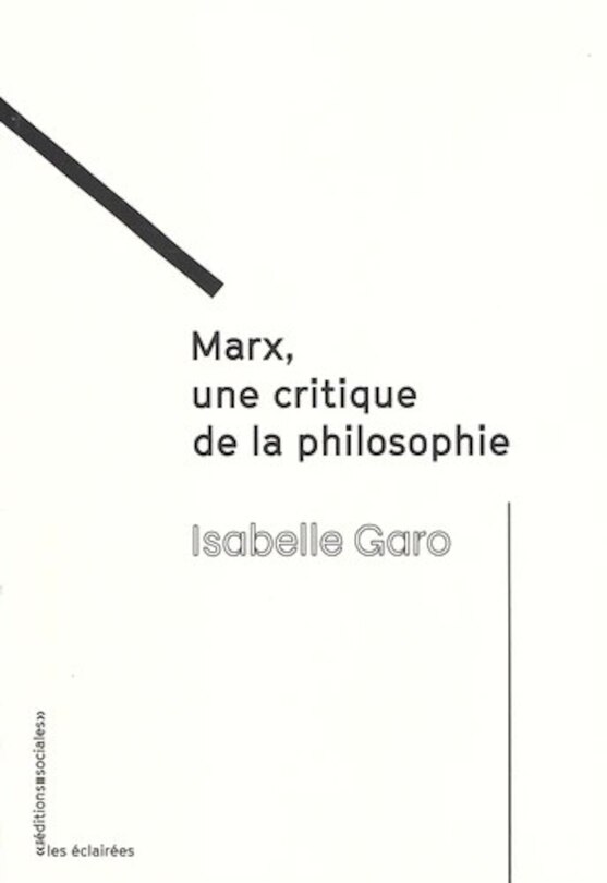 Front cover_Marx, une critique de la philosophie