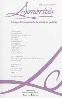 Front cover_Sonorités, n°9. Musique environnement : du concert au quotidien