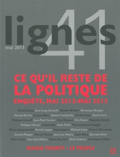 Front cover_Lignes, n°41. Ce qu'il reste de la politique