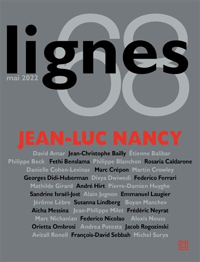 Couverture_Lignes, n°68. Jean-Luc Nancy