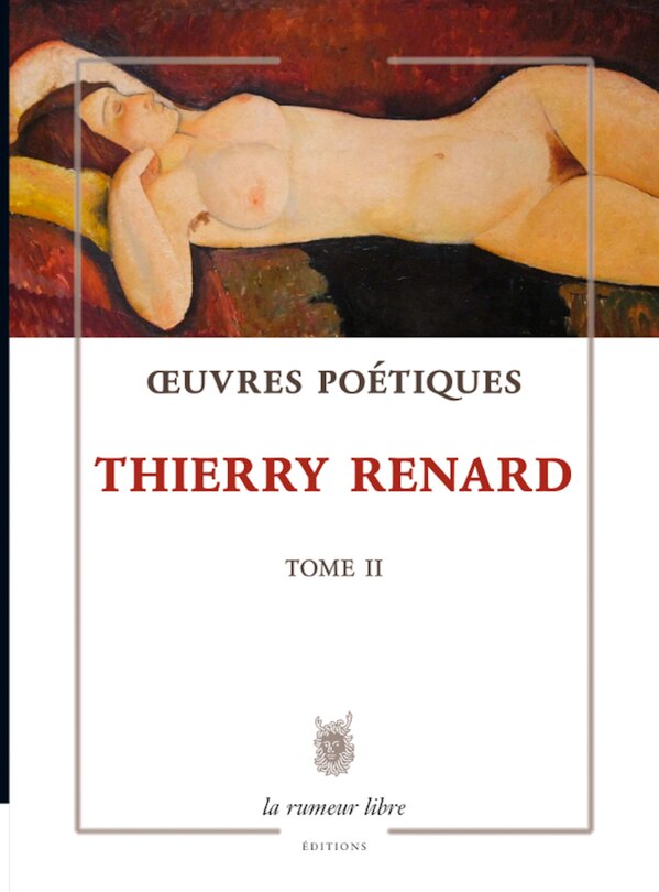 Couverture_Oeuvres poétiques tome 2 - Thierry Renard
