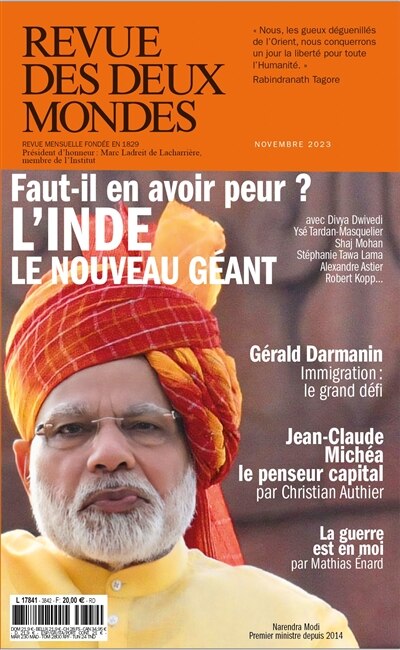 Couverture_Revue des deux mondes, n°7 (2023). L'Inde, le nouveau géant : faut-il en avoir peur ?