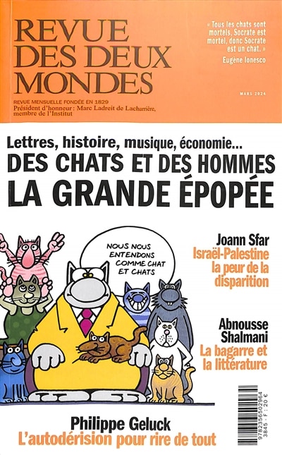 Couverture_Revue des deux mondes, n°2 (2024). Des chats et des hommes : la grande épopée : lettres, histoire, musique, économie...