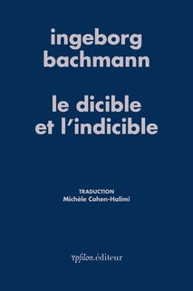 Front cover_Le dicible et l'indicible