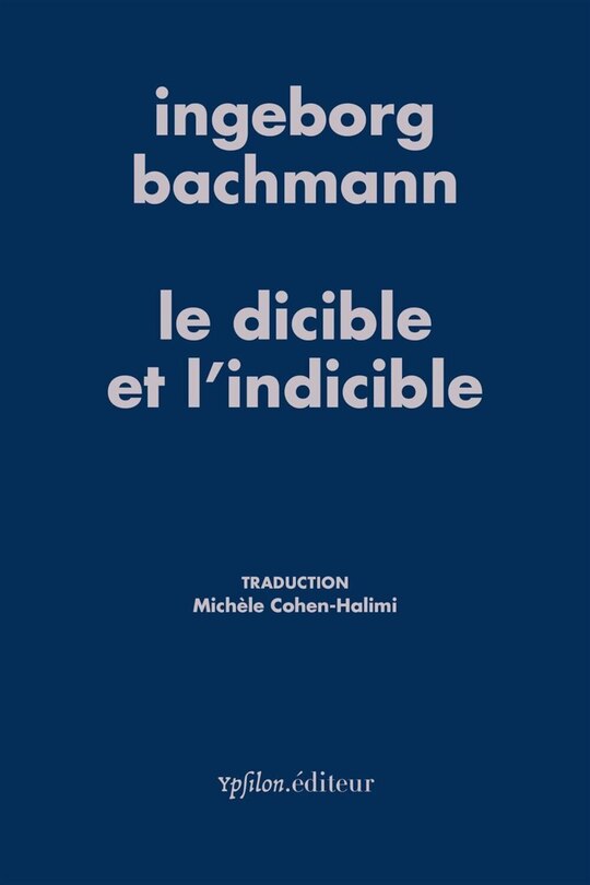 Front cover_Le dicible et l'indicible
