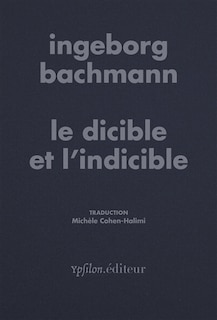 Front cover_Le dicible et l'indicible