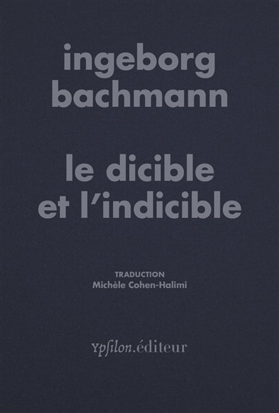 Front cover_Le dicible et l'indicible