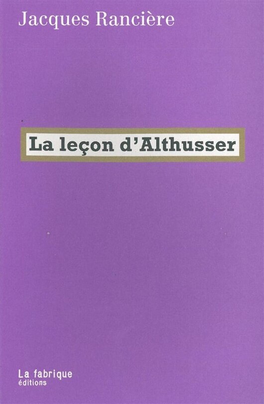 Couverture_La leçon d'Althusser