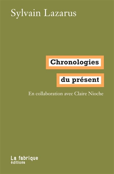 Front cover_Chronologies du présent