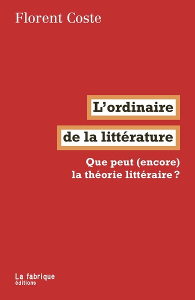 Front cover_L' ordinaire de la littérature