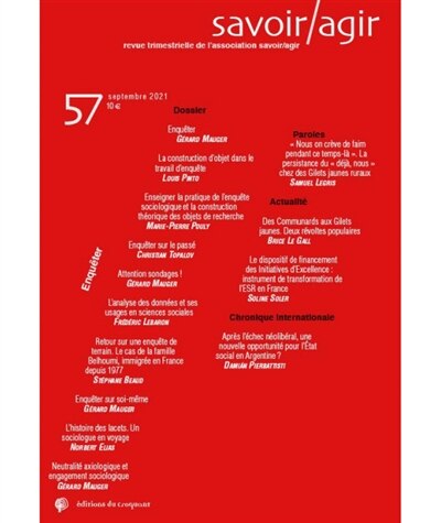 Front cover_Savoir, agir, n°57. Enquêter
