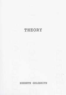 Couverture_Kenneth Goldsmith: Theory