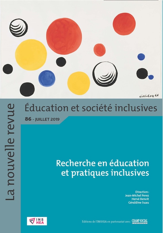 Front cover_La nouvelle revue Education et société inclusives, n°86. Recherche en éducation et pratiques inclusives
