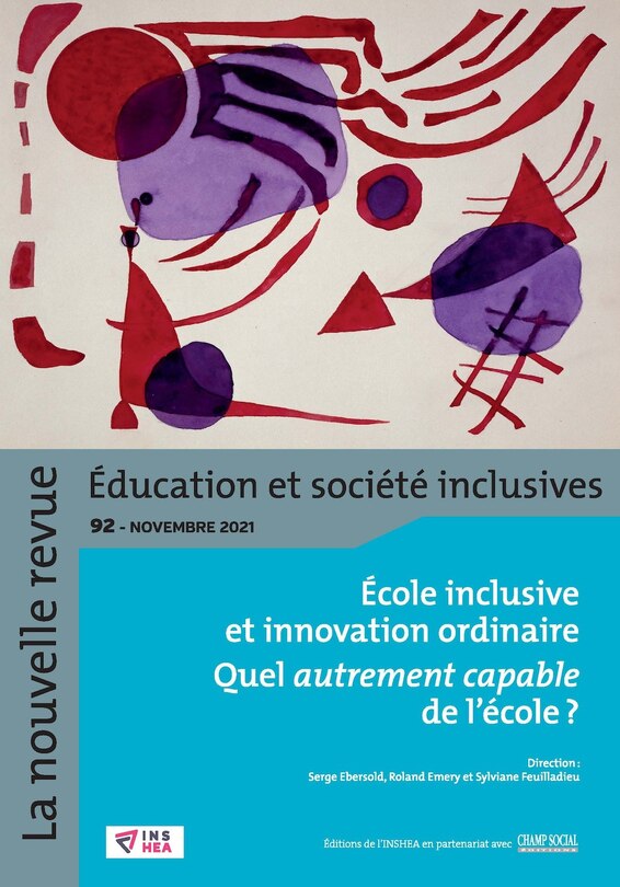 Couverture_La nouvelle revue Education et société inclusives, n°92. Ecole inclusive et innovation ordinaire