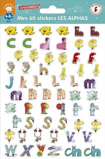 Couverture_Mes 60 stickers Les Alphas : 4-6 ans