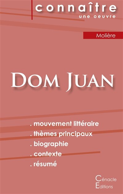Front cover_Fiche de lecture Dom Juan de Molière (analyse littéraire de référence et résumé complet)