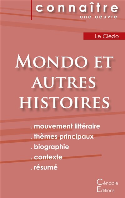 Front cover_Fiche de lecture Mondo et autres histoires de Le Clézio (analyse littéraire de référence et résumé complet)