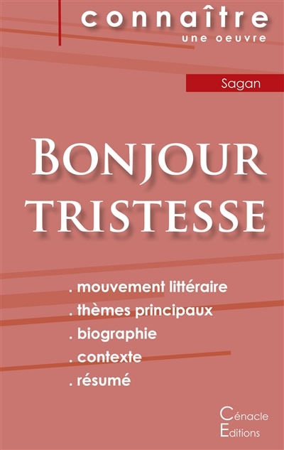 Front cover_Fiche de lecture Bonjour tristesse de Françoise Sagan (Analyse littéraire de référence et résumé complet)